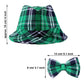 Zhanmai St. Patricks Day Hat Green Plaid and Bow Green Cowboy Top Hat Mardi Gras Irish Party Accessory Set for Men Women Suppli