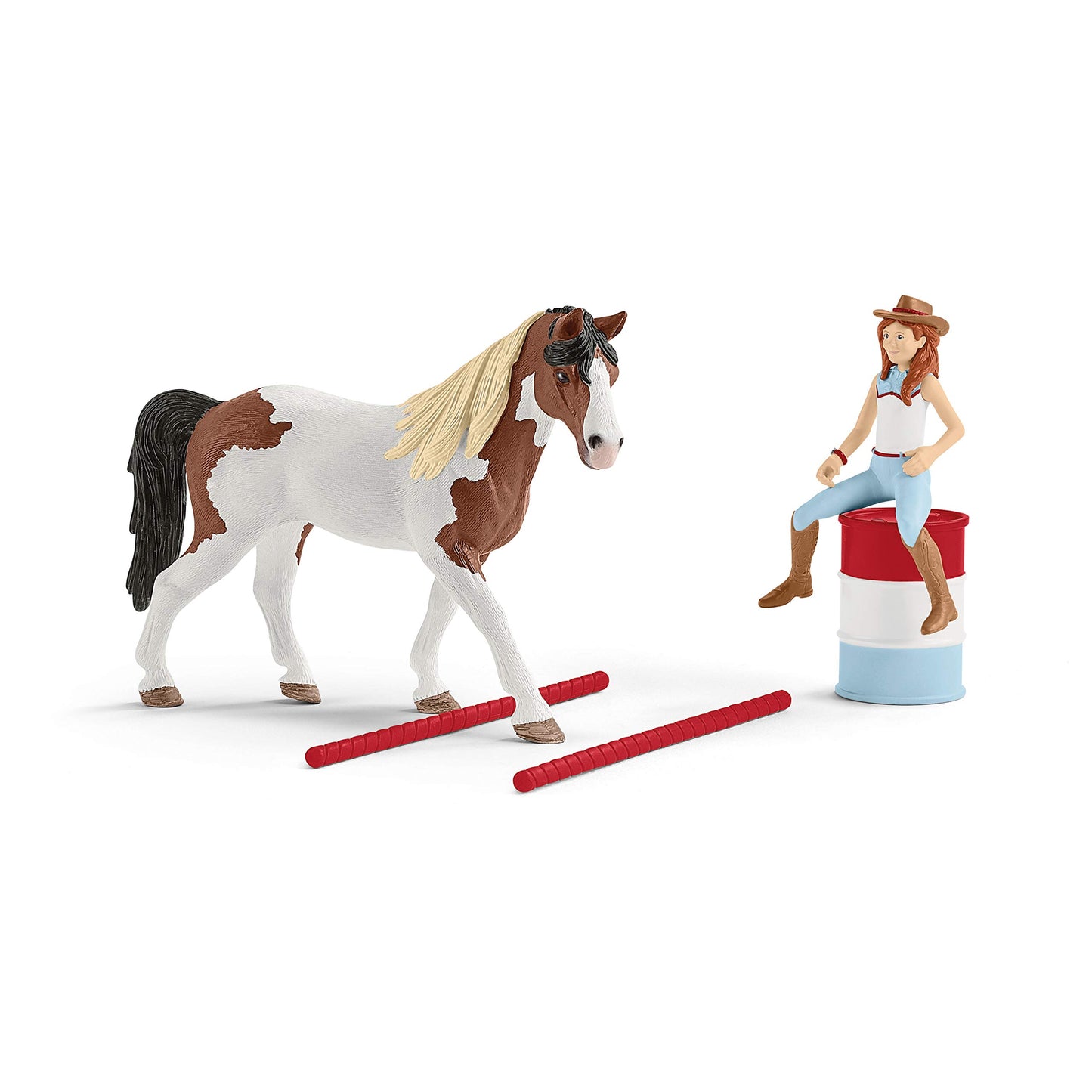 Schleich Horse Club 12-Piece Hannah'S Riding Horse Set - Rodeo Riding With Cowgirl And Horse, Realistic Western Rodeo Farm Animal Toys And Accessories, Gift For Toddlers, Boys, And Girls Ages 5+