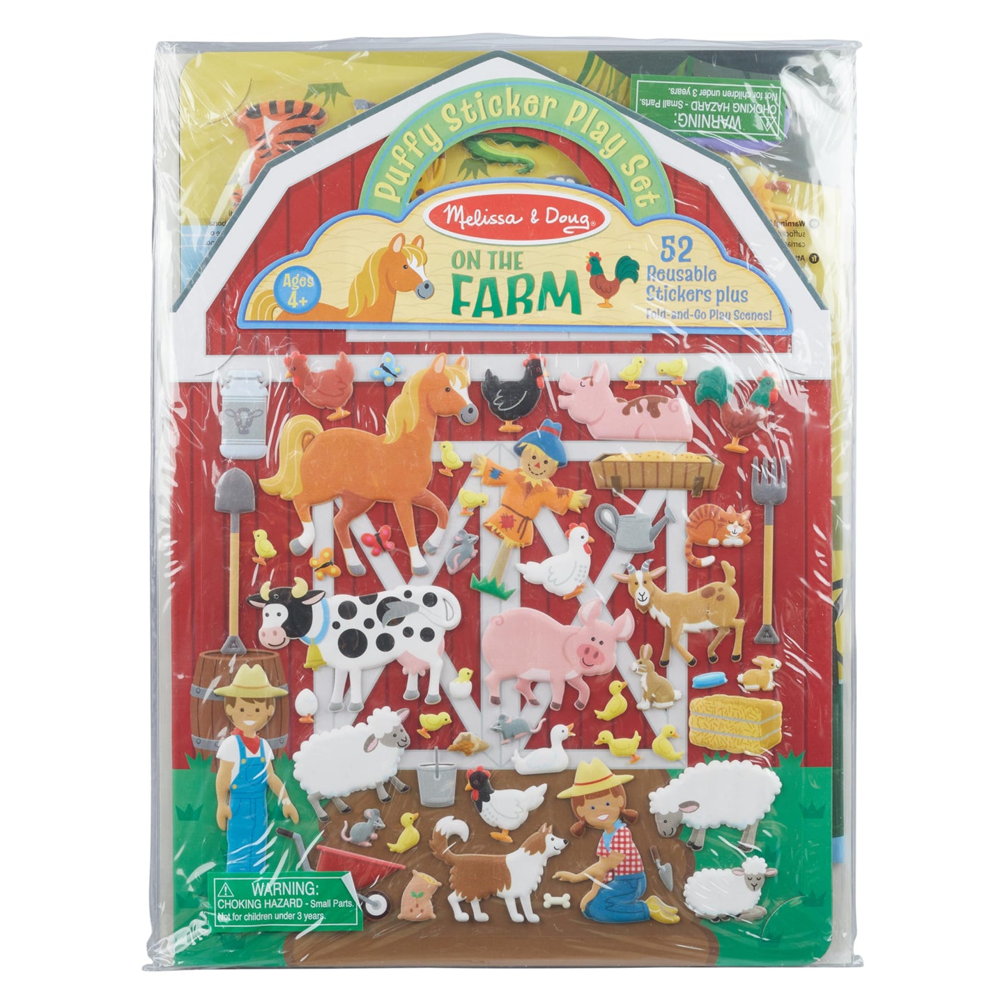 Melissa & Doug Puffy Sticker Activity Books Set - Farm, Safari, and Chipmunk - FSC Certified