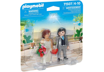 Playmobil 71507 Bride and Groom Couple - Colourful Small Figurines for Wedding Playsets, Perfect for Kids' Imaginative Play