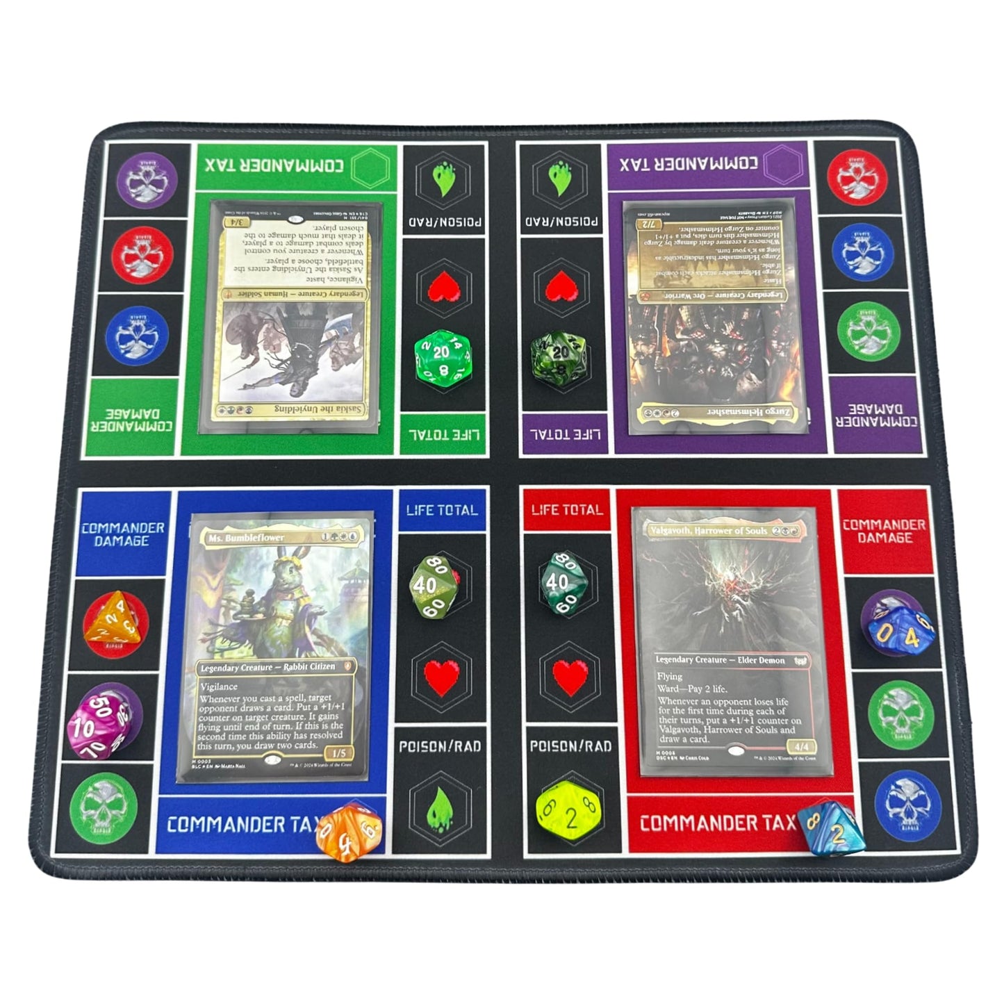 4 Way Commander Playmat by Ai protective covering
