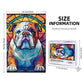 English Bulldog Dogs Lovers Stained Colorful Glass 1000 Pieces Art Painting Wooden Puzzle For Kids Adults, Birthday Mother'S Fat