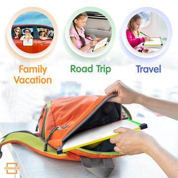 Travel Size Art Coloring White Board For Kids 9”X12” Car Airplane Travel Essentials Kids Travel Accessories Travel Games For Kids Travel Toys For Toddlers 1-3 Plane Travel Games For Kids Ages 4-8 & Up