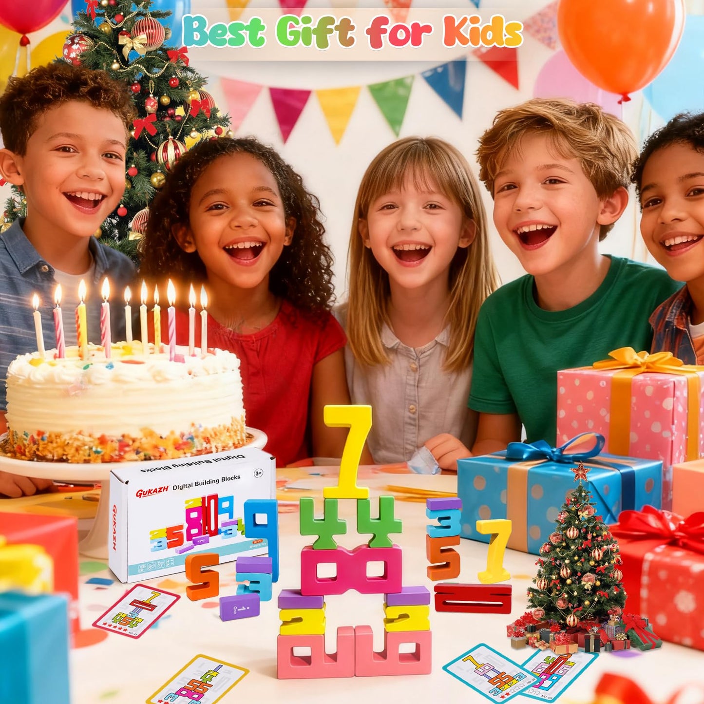 GUKAZH Wooden Number Building Blocks 20 Pcs Stacking Toys for Kids, Math Learning Tool for Students, Digital Building Blocks 1-1