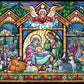 Vermont Christmas Company 1000 Piece Stained Glass Nativity Puzzle - Soft Colorful Shades, Model VC135, Puzzle Board Material