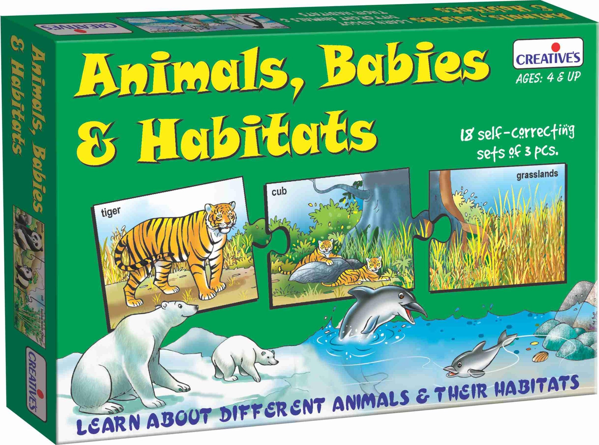 CreativeS Animals, Babies & Habitats, Learn About Animals & Their Habitats, Improves Eye Hand Coordination, Learning & Educatio