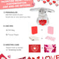 Dollibu I Love You Valentine Plush Grey Rabbit - Cute Stuffed Animal With Red Heart And Name Personalization Gift For Valentines