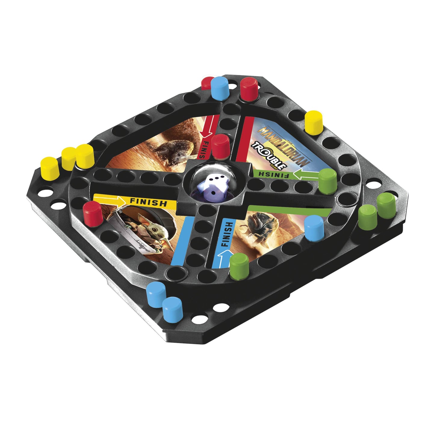 Hasbro Gaming Trouble: Star Wars The Mandalorian Edition Board Game For Kids Ages 5 And Up Grab And Go (Travel)