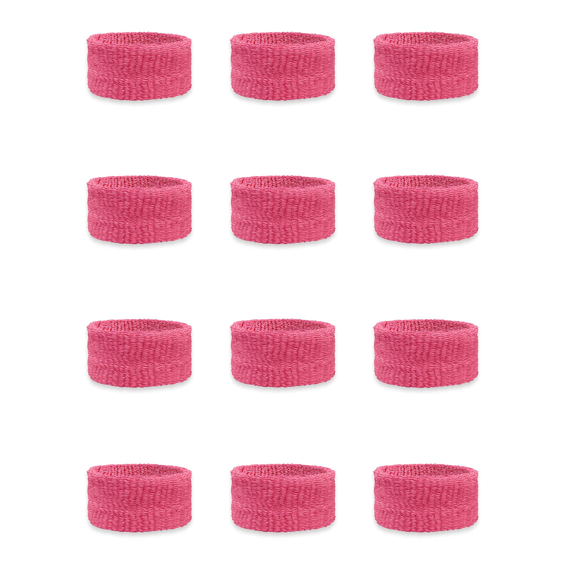 Couver Kids Children 1 Inch - Bright Pink Cotton Terry Cloth Wristband for School, Church, YMCA Activities or evens(6 Pair)