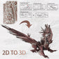 Piececool 3D Puzzles For Adults, Hellstrom Dragon Metal Model Building Kits, Challenging Brain Teaser Metal Puzzles For Stress Relief