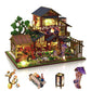 GuDoQi DIY Miniature Dollhouse Kit  1:24 Scale Tiny House kit with Music Plant DIY Craft Kits  Model Craft Kits for mature-themed to Build  Great Handmade Craft Gift for Birthday  Japanese Villa Courtyard