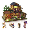 GuDoQi DIY Miniature Dollhouse Kit  1:24 Scale Tiny House kit with Music Plant DIY Craft Kits  Model Craft Kits for mature-themed to Build  Great Handmade Craft Gift for Birthday  Japanese Villa Courtyard
