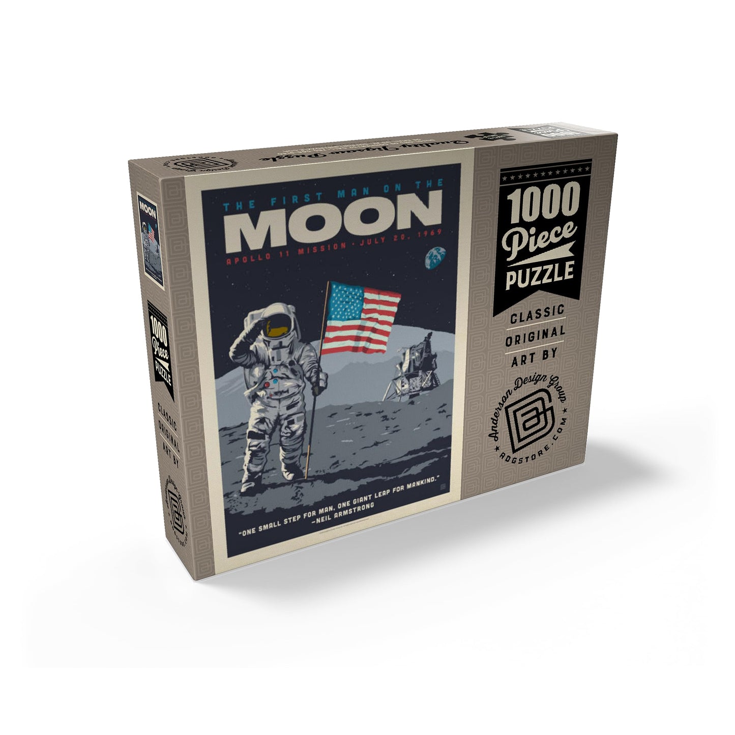 MyPuzzle 1000 Piece Jigsaw Puzzle - NASA 1969 Vintage Poster, Colorful Cardboard for Adults