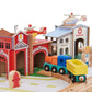 Teamson Kids Train Table Set With 85 Pieces, Preschool Play Lab Activity Table With Wooden Trains, Cars, Railroad, Town Scenery, & More For Kids & Toddlers, Wood Color