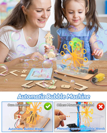 Poraxy Stem Kits For Kids Age 8-10-12, 6 In 1 Science Kits, Wooden 3D Puzzles, Toys For Ages 8-13, Building Projects Crafts Model Kits, Birthday Gifts For Boys Girls Ages 7 8 9 10 11 12 13 Years Old