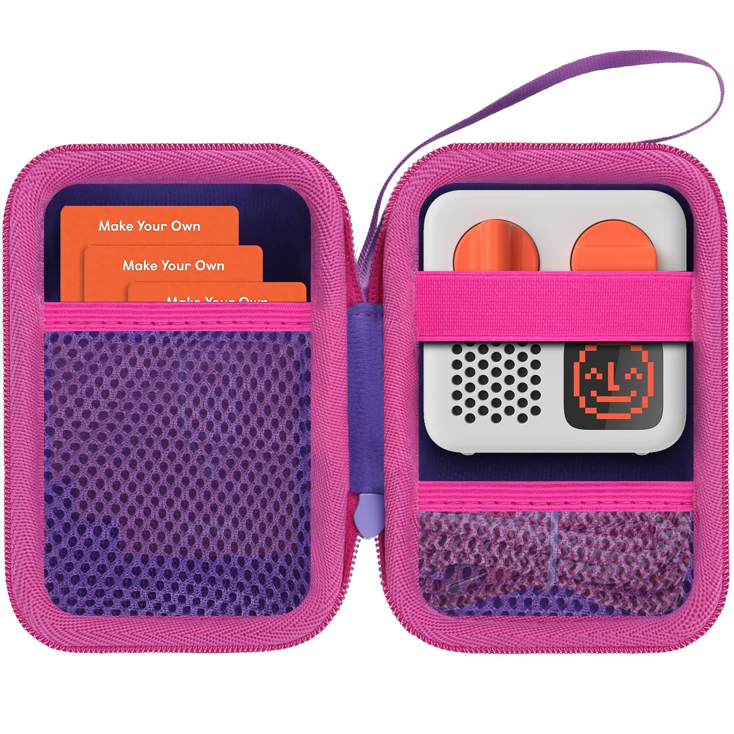 Lebakort Hard Case Compatible with Yoto Mini Kids Audio Music Player Children Speaker Plays Audiobook Cards Radio (Purple+ Rose 