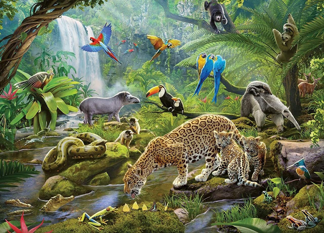 Ravensburger Rainforest Animals 60 Piece Jigsaw Puzzle for Kids - 05166 - Every Piece is Unique  Pieces Fit Together Perfectly 14 x 10 inches (36 x 26 cm).