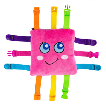 Buckle Toys - Bella Square - Learning Activity Game - Develop Motor Skills And Problem Solving - Travel Essential For Toddlers 1-3