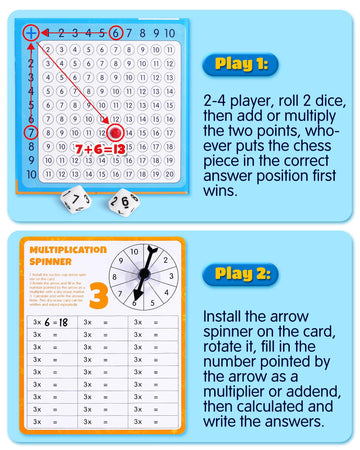 D-Fantix Magnetic Addition Multiplication Game Board, Math Games For Kids 8-12, Math Manipulatives For Elementary School, Montessori Math Learning Toys For Homeschool Classroom