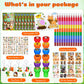 72Pcs Woodland Animals Coloring Book With Crayons Bulk,Forest Creatures Party Favors Goodie Bags Fillers,Wild Animal Birthday Pa