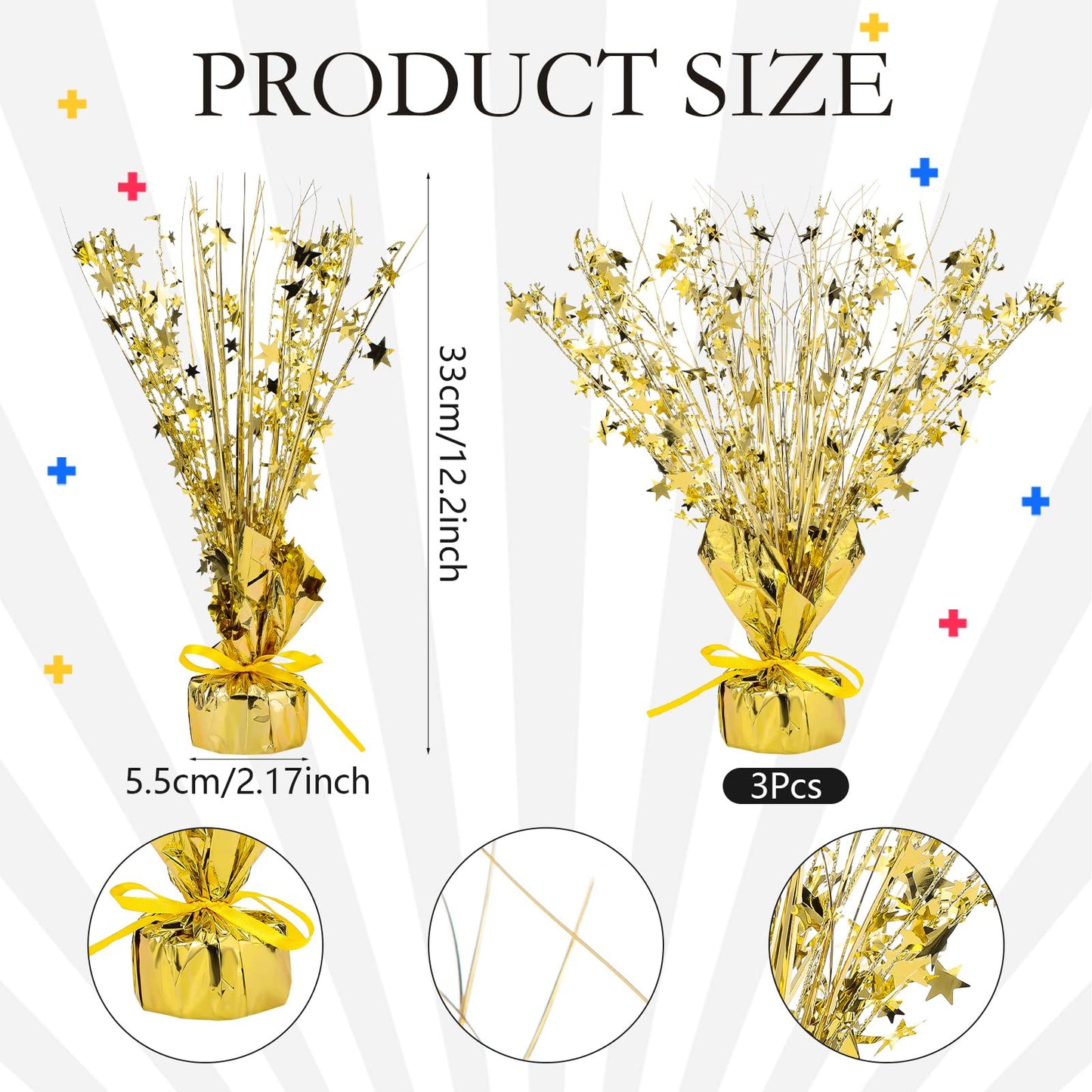 Crowye 6 Pcs Metallic Foil Spray Centerpiece Fall Party Star Table Decoration Halloween Table Decor For Summer Autumn Birthday P