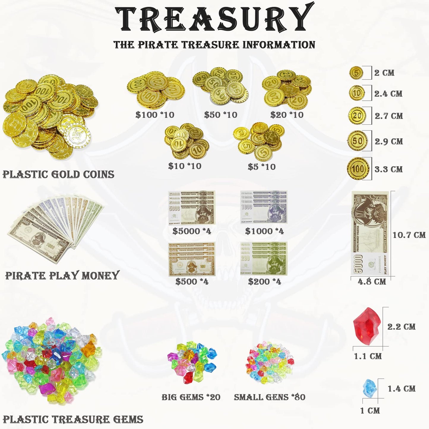 177 Pieces Kids Pirate Treasure Chest Treasure Hunt Kit Lockable Vintage Pirate Treasure Chest Toy Set Gold Plastic Compass Pira