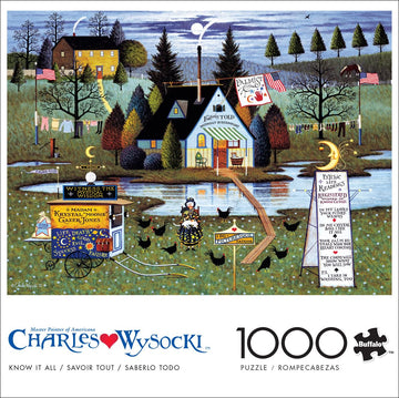 Buffalo Games 1000 Piece Jigsaw Puzzle - Charles Wysocki Know It All Americana Folk Art, Paper Material