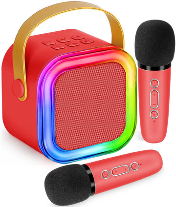 Mini Karaoke Machine For Kids,Girl Toys,Karaoke Microphone Wireless For Kids,Gifts For 4,5,6,7,8,9,10 Year Old Girl Toys (Red)