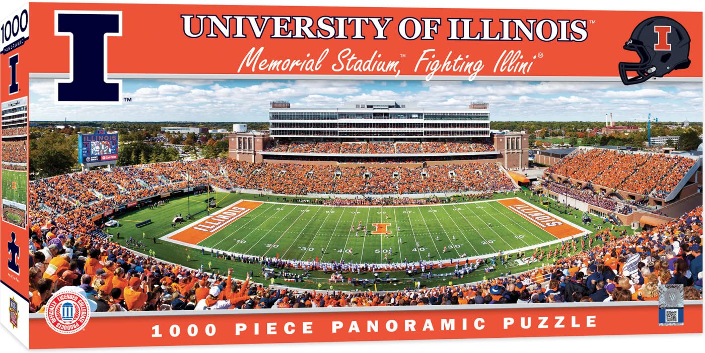 MasterPieces 1000 Piece Sports Jigsaw Puzzle - NCAA Illinois Fighting Illini Center View Panoramic - 13x39