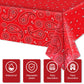 Tatuo Western Party Tablecloth Paisley Table Cover Bandana Plastic Table Cloth Rectangle Floral Tablecloth for Western Cowboy Th