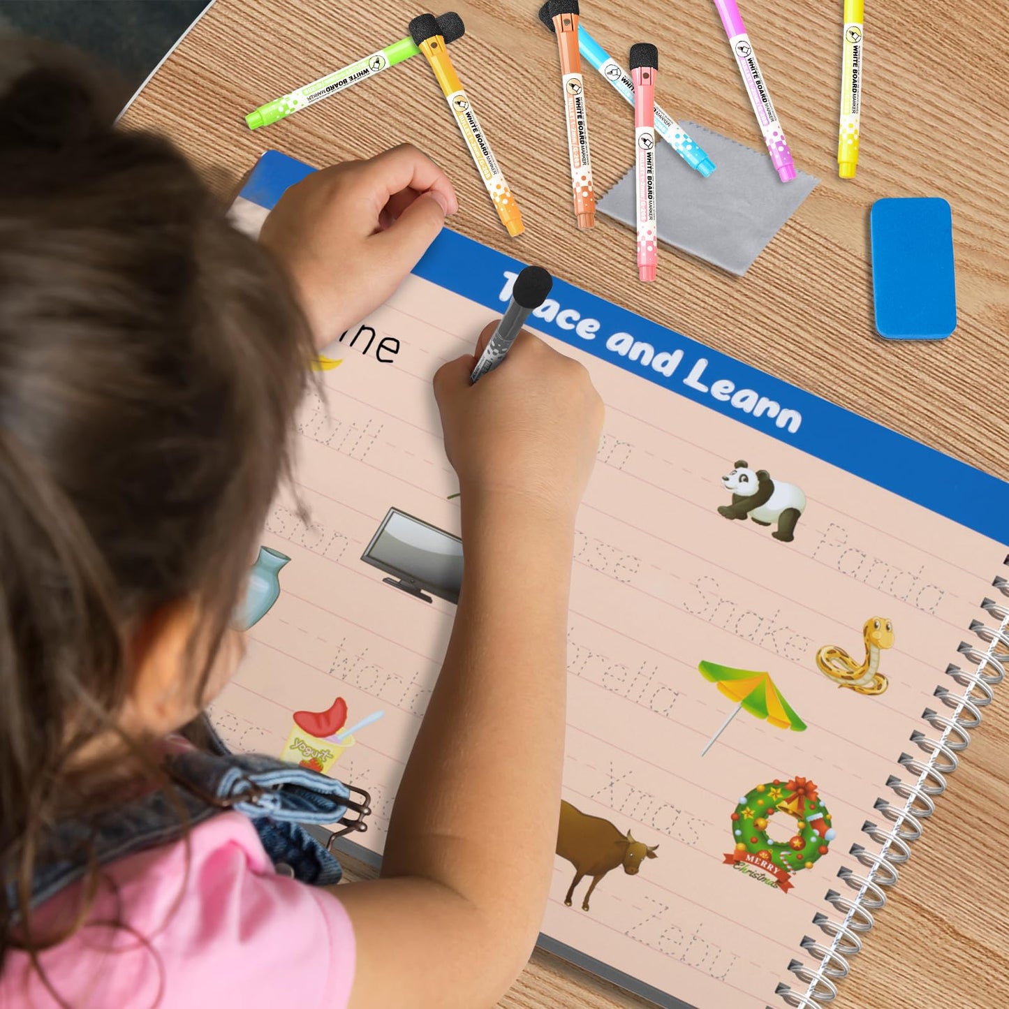 Kindergarten Learning Activities Learn To Write For Kid Age 3 4 5 Years Old, 40 Pages Preschool Handwriting Practice Number Letter Tracing Workbook, Toddler Dry Erase Homeschool Educational Toy