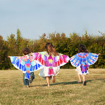 Irolewin Eagle-Bird-Wings-Costume For Kids And Bird Mask Owl Dress-Up Costumes For Girls Boys Play Halloween Party Favors