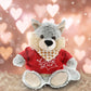 DolliBu I Love You Valentine Plush Sitting Wolf - Cuddly Soft Cute Stuffed Animal with Red Heart Shirt Gift for Valentines Day  Birthday Present  Anniversary  Romantic Date - 9 Inches