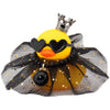 wonuu Rubber Duck Car Dashboard Decoration  Duck Car Ornament Cute Car Accessories with Mini Crown Dress Pearl Necklace Glasses  Black Starry Skirt