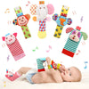 Bloobloomax Wrist Rattles Foot Finder Rattle Sock Baby Toy,Rattle Toy,Arm Hand Bracelet Rattle,Feet Leg Ankle Socks,Activity Rattle Present Gift For Newborn Infant Babies Boy Girl Bebe (5Pcs-E)