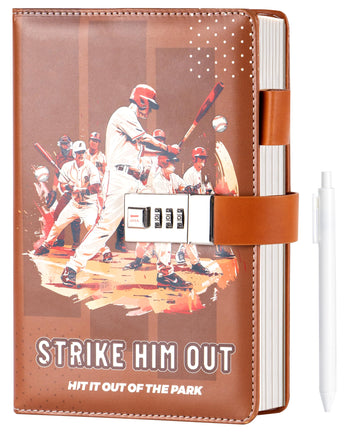 Cagie Diary With Lock For Teens Who Like Baseball, Gifts For Teen Girls And Boys 12-18 Securely Guard Secrets Journal With Lock,