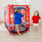 Melissa & Doug Fire Truck Play Tent - Role Play Firefighter Tent for Kids 3+, Multi-color, Model 32102, Durable Wood Construction
