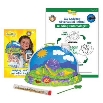 Insect Lore Live Ladybug Growing Kit - Includes 10-15 Live Pink Spotted Larvae - Perfect Ladybug Land Habitat for Kids