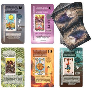 Witchy Cauldron Tarot Cards For Beginners, Learning Tarot With Meanings, Training Tarot Deck With Guidebook (French)