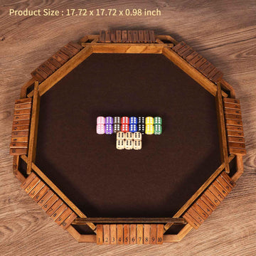 Vamslove Shut The Box Dice Game For 8 Players Upgraded Wooden Board Table Math Game With 16 +6 Dices - Educational Game For Kids, Adults (Instruction Included)
