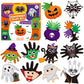 WATINC Halloween Handprint Art Craft - Halloween Pumpkin Witches Zombie DIY Craft Kit, Bats Spiders Themed Hand Print Arts Suppl