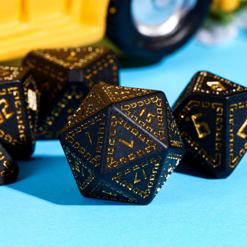 HDdais DND Dice Set, 7PCS Polyhedral Dice Set D&D for MTG Dungeons and Dragons Role Playing Game(Black)