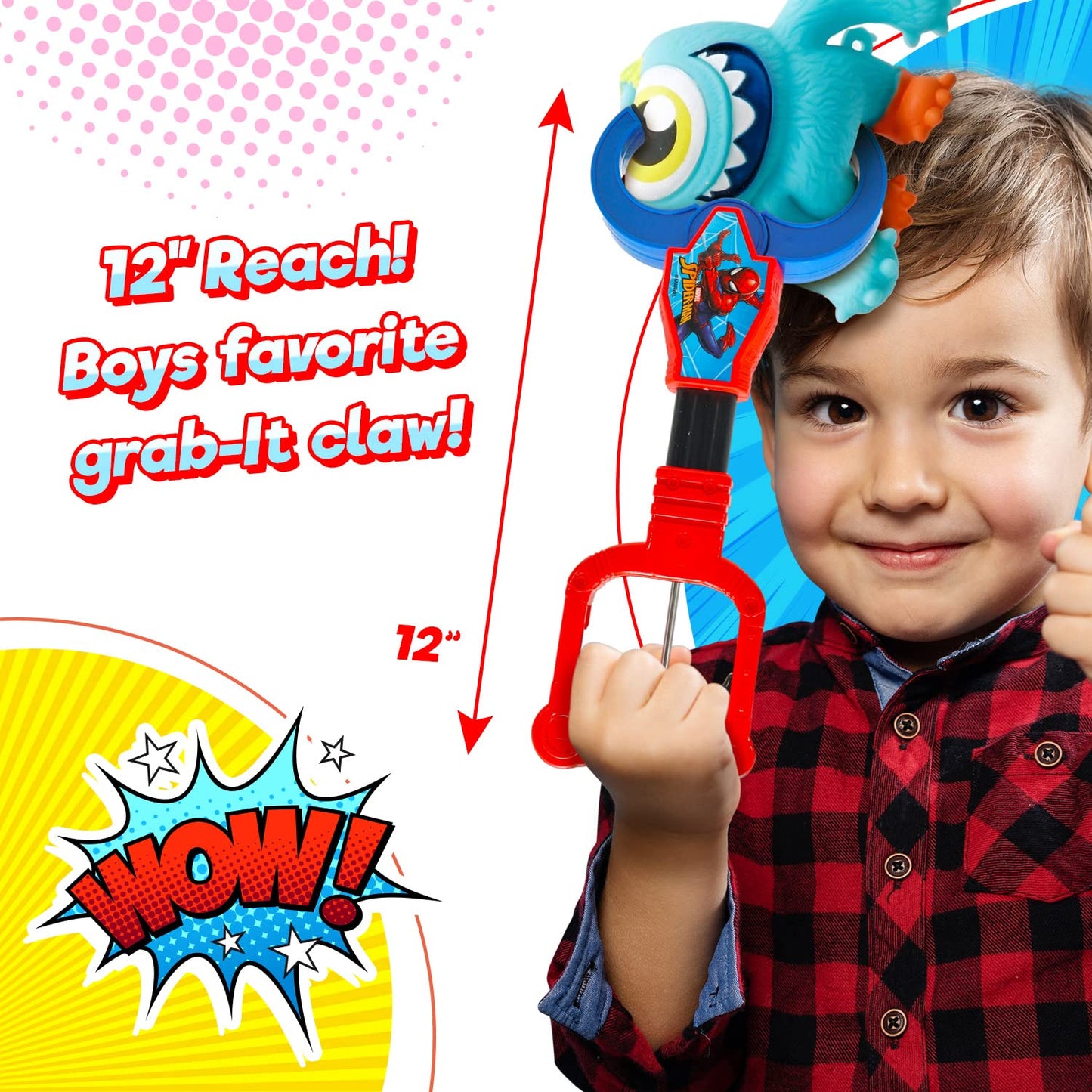 Ja-Ru Spiderman Robot Arm Claw Grabber Tool (1 Unit Spiderman) Grab It Claw Toy .12.5' Long. Pick Stick Boy Toys. Grabber Toys For Kids Includes A Sticker. A-6824-1S