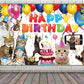 6 X 3.6Ft Cat Happy Birthday Backdrop Cat Birthday Sign Banner Kitties Birthday Party Supplies Decoration Pet Cat Paw Theme Birt