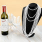 ZZYFGH 33'' 7mm St Patricks Day Beads Necklace, White Bead Necklace Bulk, Mardi Gras Round Beaded Necklaces for Party Favors Cos