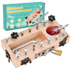 Wooderma Wooden Montessori Toys For 3 4 5 Year Old, Montessori Screwdriver Board Set With Lock And Key Toy, Educational Sensory