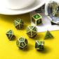 DNDND Metal Dice Set D&D,Glitter Green Heavy DND Dice with Free Metal Case for Role Playing Games Dungeons and Dragons