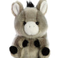 Aurora® Round Rolly Pet™ Bray Donkey™ Stuffed Animal - Adorable Companions - On-The-Go Fun - Gray 5 Inches