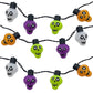 The Dreidel Company Halloween Necklace Light-Up Colorful Necklace, Costume Accessory, Spooky Party Favor, 25' Necklace (Multicolor Skull Necklace, 2-Pack)