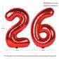 40 In Red Number Balloons Helium Foil Mylar Balloon Birthday Party Banquet Decoration Digital 26